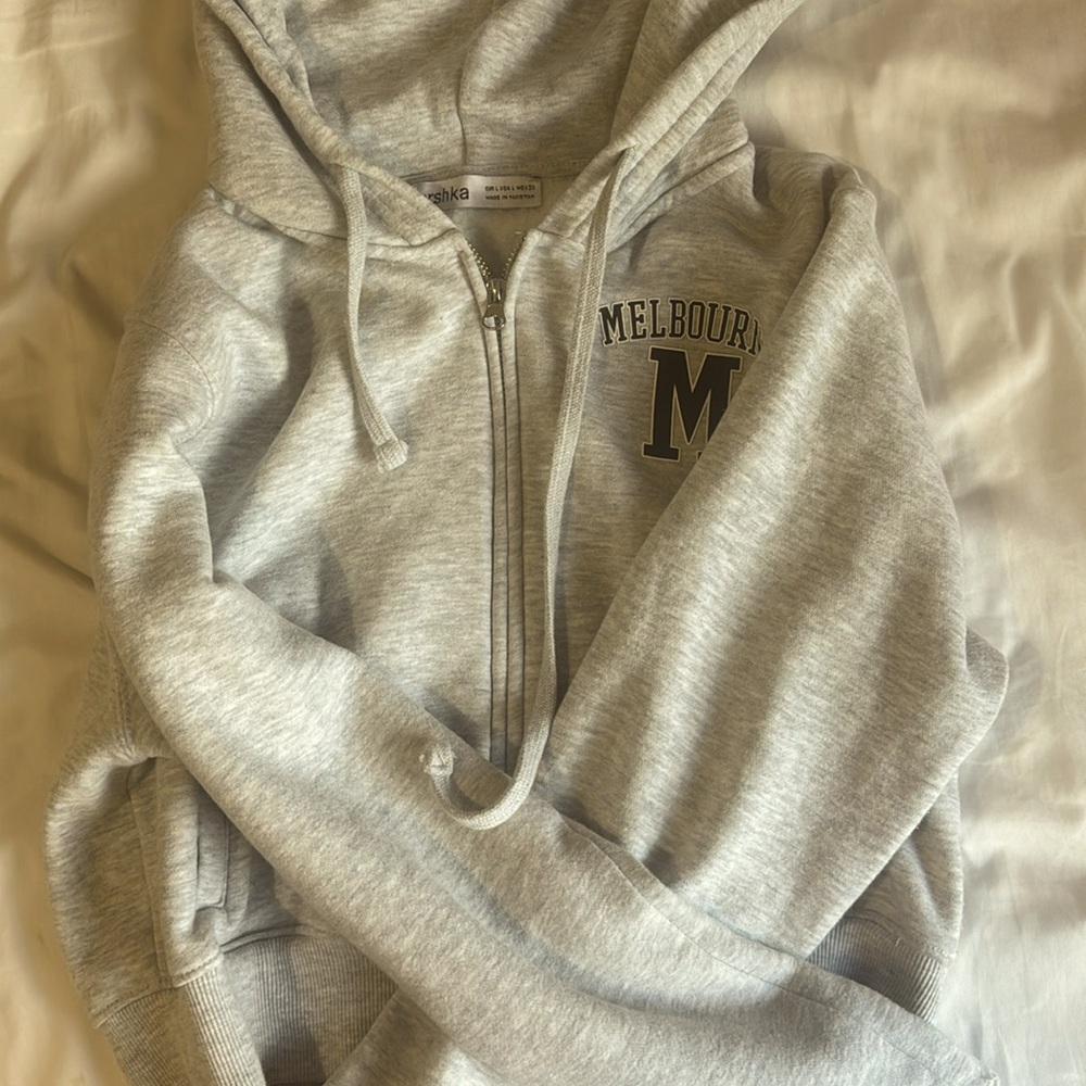 Bershka cropped grey jacket